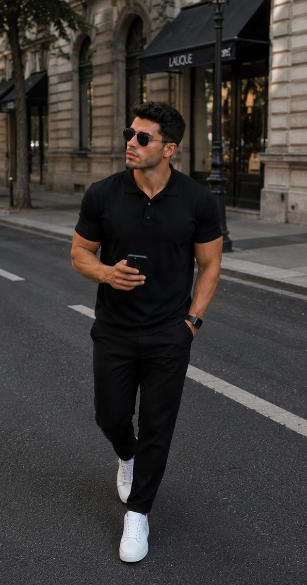 Slim Polo Shirt - Black