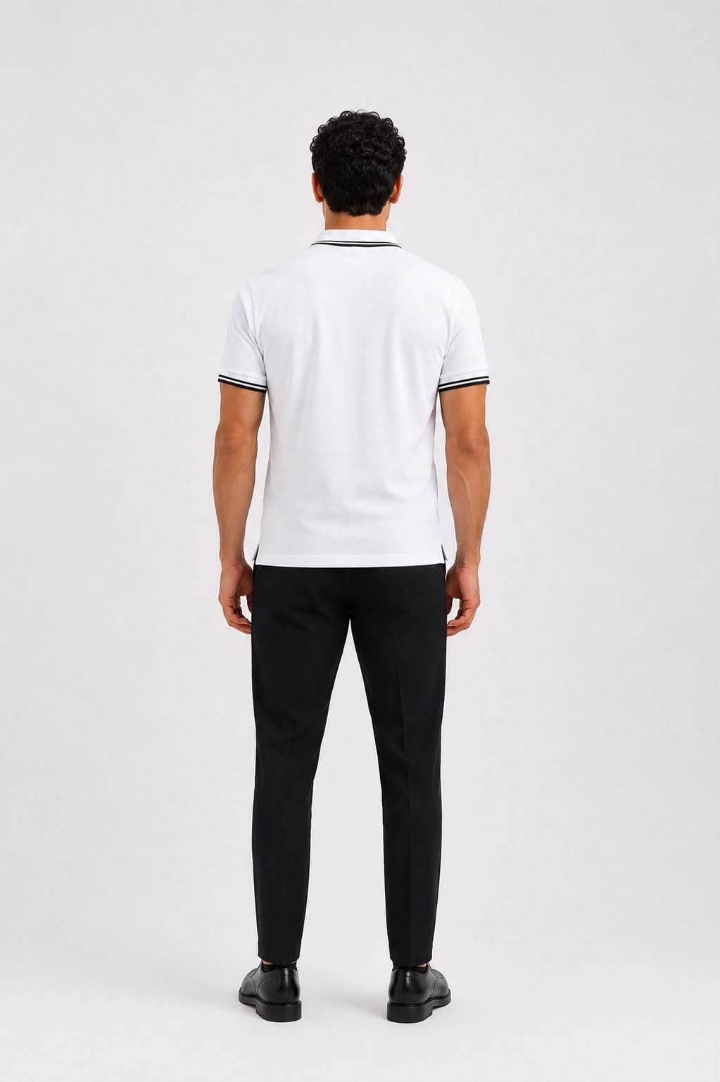 Half-Zip Slim Polo - White