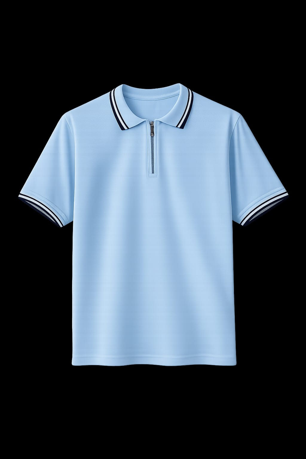 Half-Zip Slim Polo - Light Grey