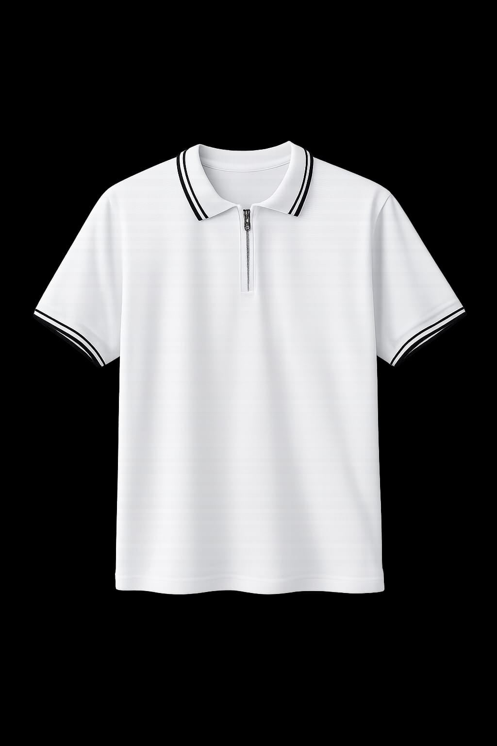 Half-Zip Slim Polo - White