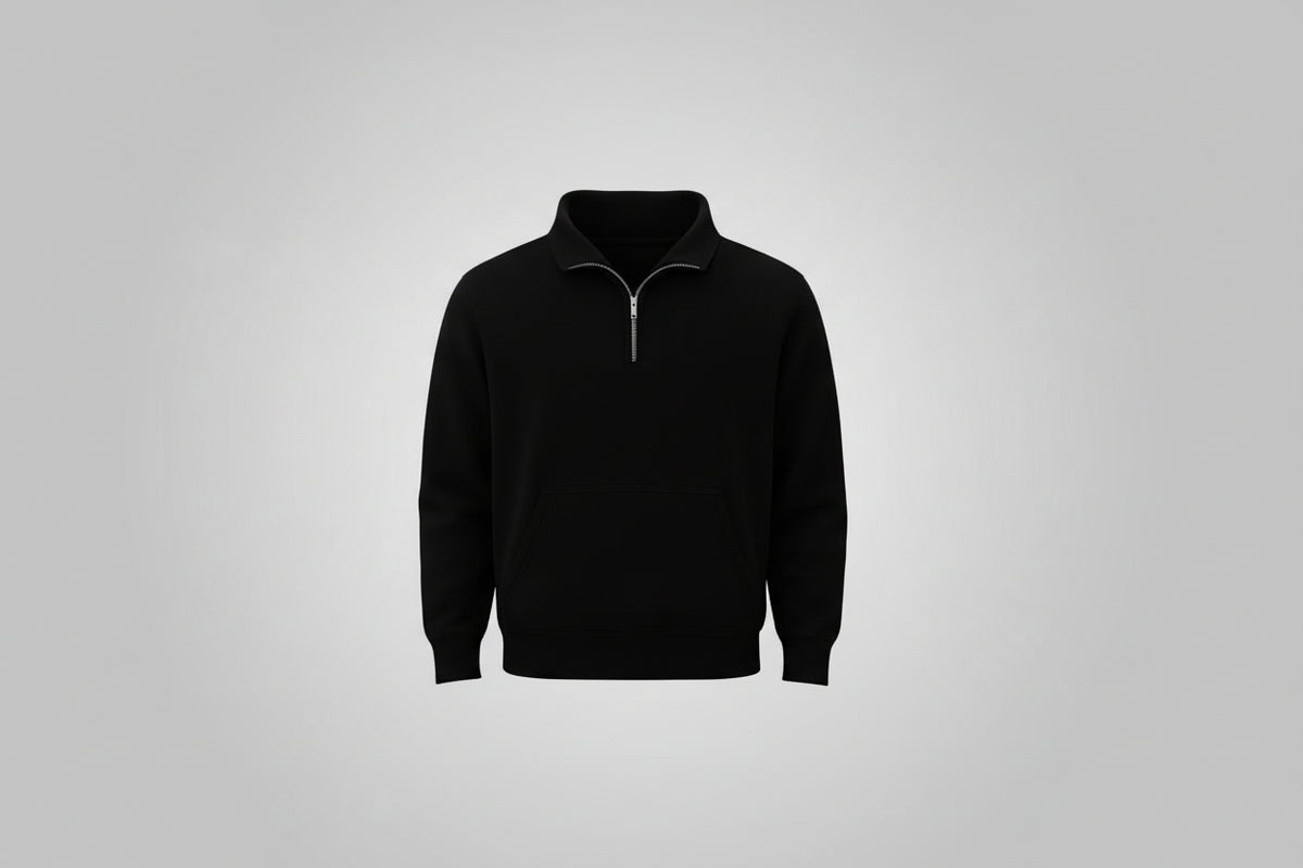 Black Half-Zip Pullover